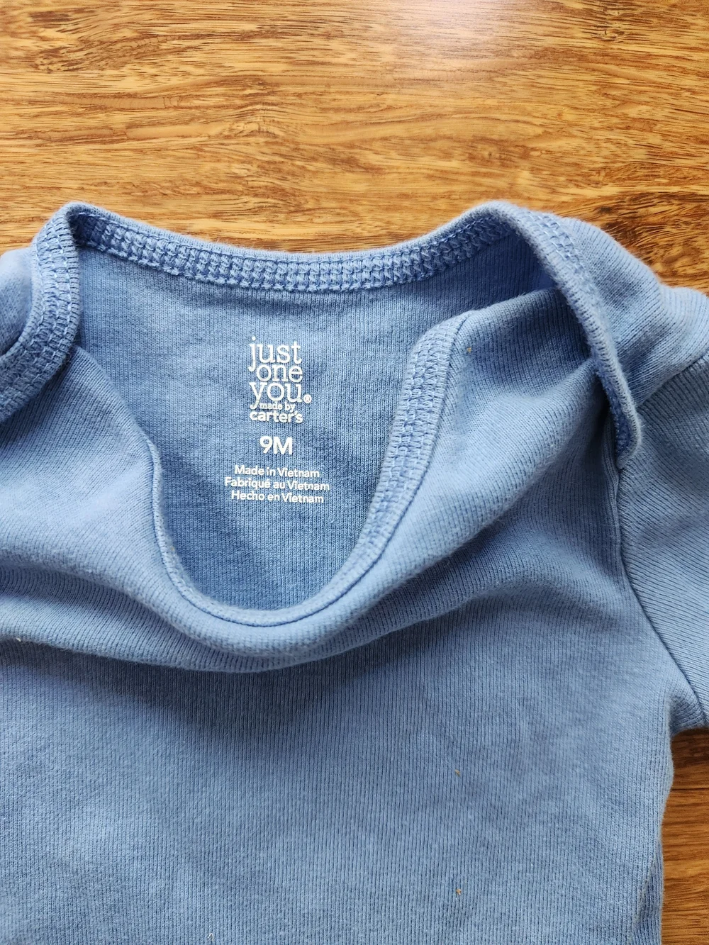 Set Of 4 Blue Short Sleeve Bodysuits From Carters And Garanimals, 6-9 Months